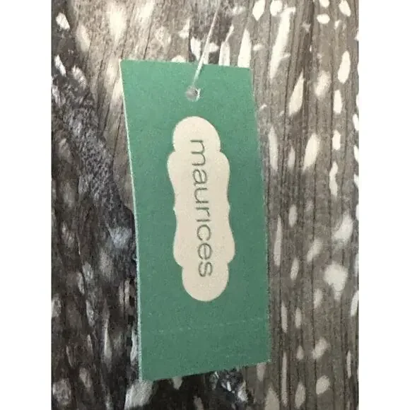 Maurices Sheer Top Gray Animal Print Elastic Waist Womens Size XL - Picture 3 of 4